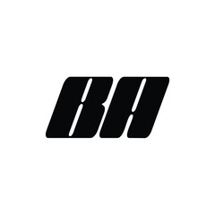BA monogram logo design letter text name symbol monochrome logotype alphabet character simple logo