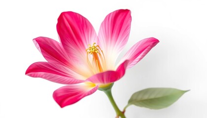 Naklejka premium A single vibrant bloom, petals unfurled, isolated on pure white, illustration, blossom