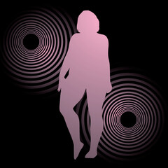 Design of elegant fat model woman posing