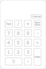 Numeric keypad drawing line