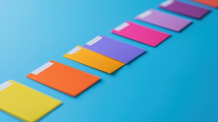 Check mark infographics concept. Vibrant Kanban Style Workflow Infographic with Colorful Sticky Notes