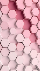 Fototapeta premium 3d rendering of hexagonal abstract background, digital art. with white shades