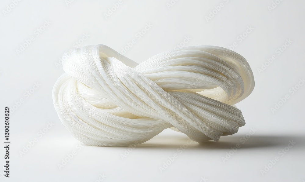Poster delicate white twisted form creating a flowing pattern.
