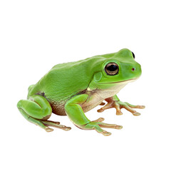 Obraz premium Green tree frog isolated on transparent background