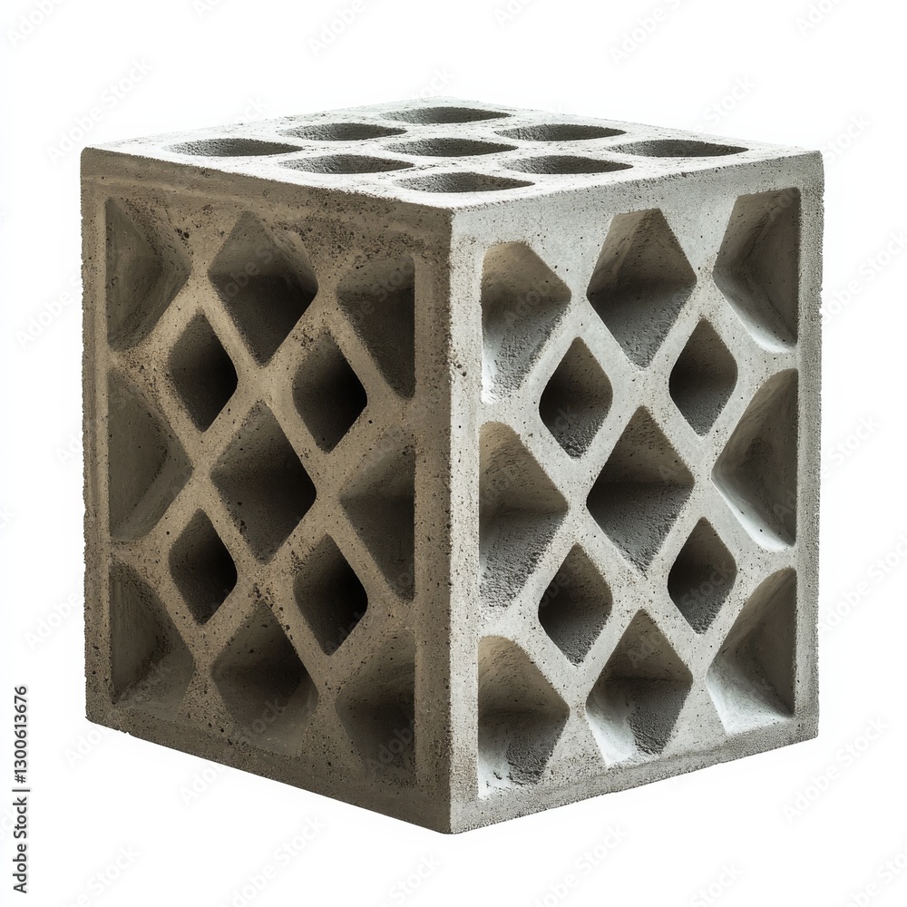 Poster architectural concrete breeze block with diamond lattice pattern - modern and versatile design eleme