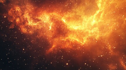 Fototapeta premium Fiery Nebula in Deep Space