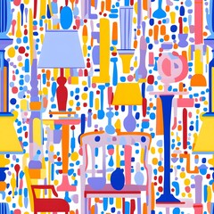 seamless pattern with funny monsters