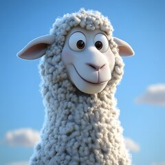 Cartoonishly rendered sheep