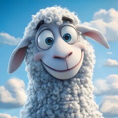 Cartoonishly rendered sheep