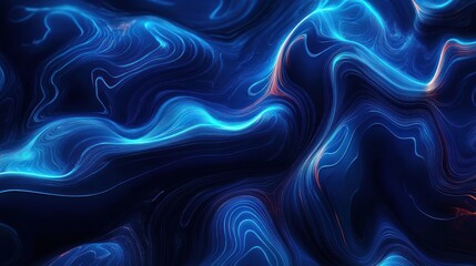 Luminous flowing lines of energy, an abstract deep ocean current design
