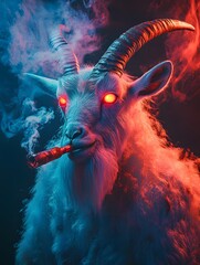 Fantasy concept art of a mystical goat