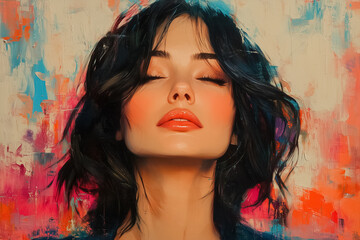 A striking impressionist artwork portrays a successful businesswoman, radiating confidence and intelligence with bold colors and dynamic brushstrokes