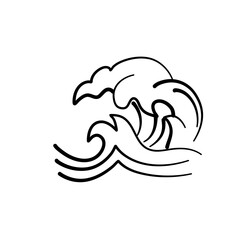 Naklejka premium asian wave water pattern line 