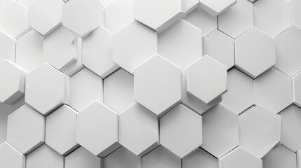 Fototapeta premium Abstract Hexagon Pattern: White Geometric 3D Structure