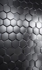 Obraz premium Hexagonal metal background with soft light reflections, background, glow