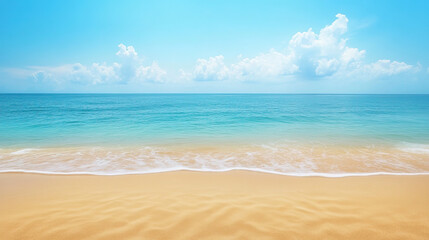 Obraz premium Peaceful Seascape with Gentle Ocean Waves and Soft Light of the Rising Sun, Creating a Soothing and Reflective Atmosphere.