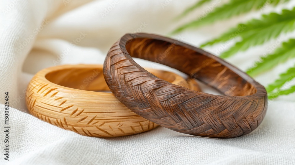 Poster coconut shell handmade concept, hand-carved coconut shell bangles with natural textures and unique p