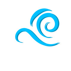 Water wave icons in black
