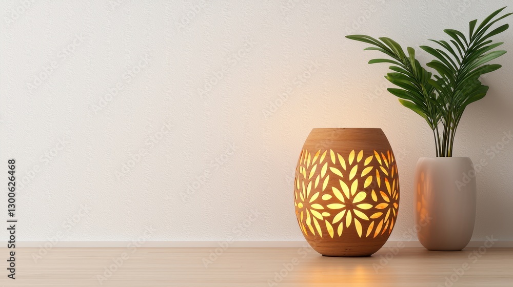Poster coconut shell handmade concept, handmade coconut shell lampshade with intricate cutouts for unique h