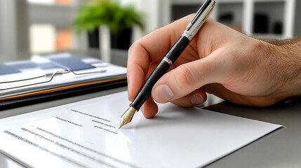 Man Signing Contract Document with Pen - Close-up photography