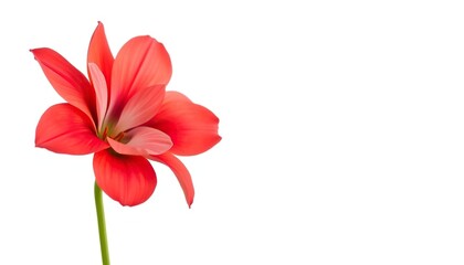 Obraz premium A single vibrant flower, petals unfurled, isolated against a pure white backdrop, detail, white
