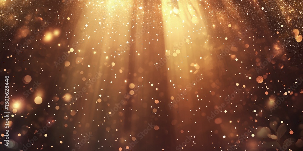 Poster stage with golden light spotlights shining down from the top left corner of the screen to illuminate