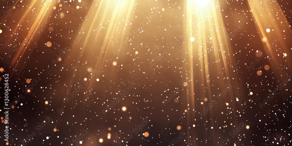 Poster stage with golden light spotlights shining down from the top left corner of the screen to illuminate