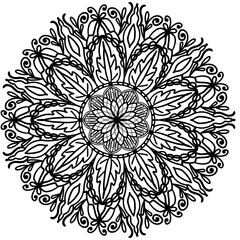 Floral mandala coloring page