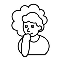 thinking icon vector white background