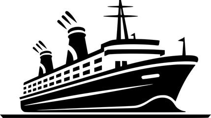Cruise - Black and White Isolated Icon - Vector illustration