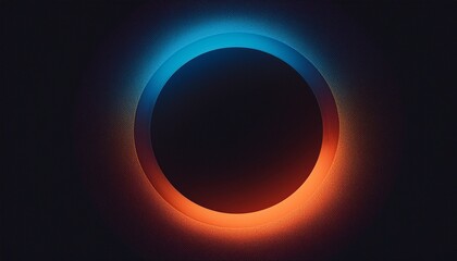 Obraz premium Abstract grainy background glowing color flow wave, orange blue yellow black dark backdrop noise texture banner poster header design