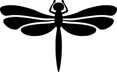 Dragonfly | Black and White Vector illustration