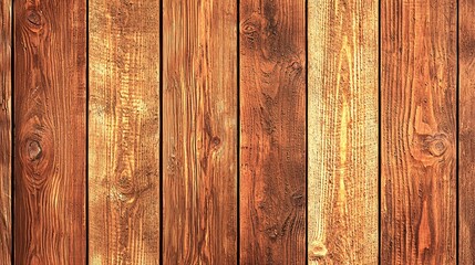 Naklejka premium high-detail shot of a wooden wall with long, vertical planks, each board showcasing distinct grain patterns and subtle light casting delicate shadows across the surface. high-detail shot, vertical 