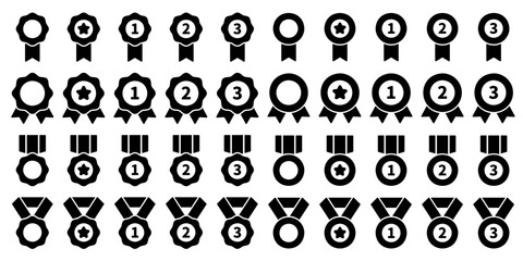 메달 아웃라인 아이콘 세트