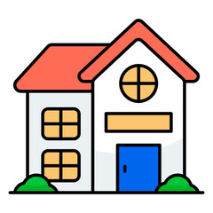 Editable design icon of bungalow
