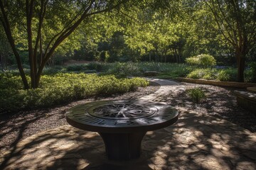 Sundials casting shadow over the gardens
