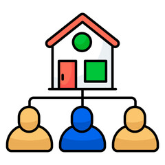 A flat design icon estate agent