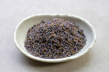 Dried lavender buds for brewing a herbal tea