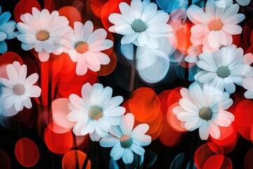 Blurry floral garden with soft colors blending together creating a dreamy atmosphere