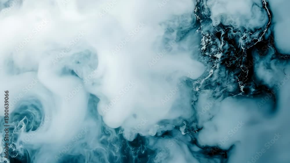 Poster elegant swirls of smoke intertwining with cool blue hues in an abstract display of texture and movem