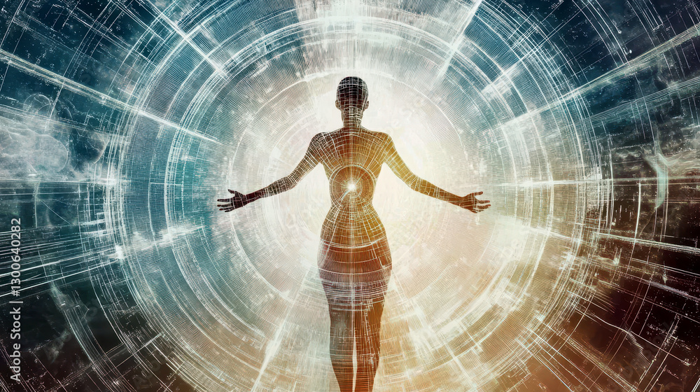Poster activating self healing through emotional recovery and positive transformation at the core of energy