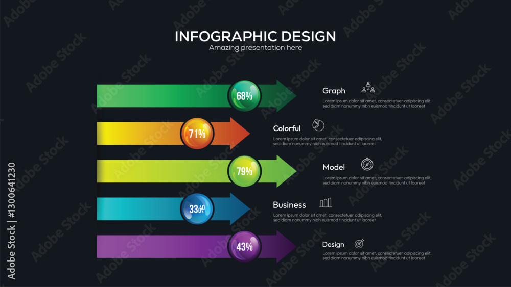 Poster 3d premium quality marketing analytics bar chart presentation vector illustration template. amazing 