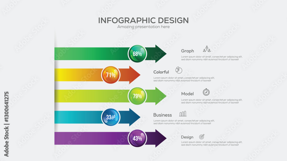 Aufkleber 3d premium quality marketing analytics bar chart presentation vector illustration template. amazing 