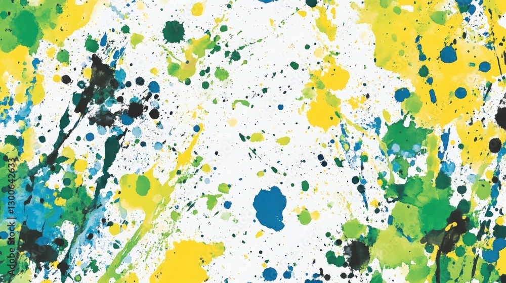Poster vibrant artistic expression featuring colorful splashes and expressive splatters