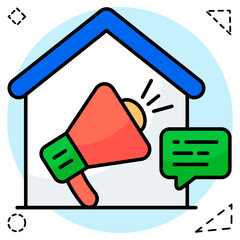 Creative design icon of property promotion