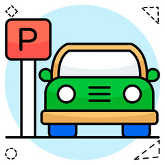 Premium download icon of car parking