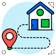 Editable design icon of home location