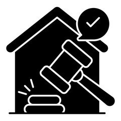 Editable design icon of home auction