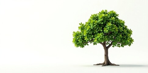 Obraz premium A solitary branch with a few leaves against a white background, tree, isolated