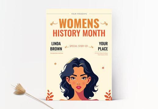 Flat Women&rsquo;s History Month Illustration Flyer